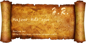 Hajzer Rózsa névjegykártya